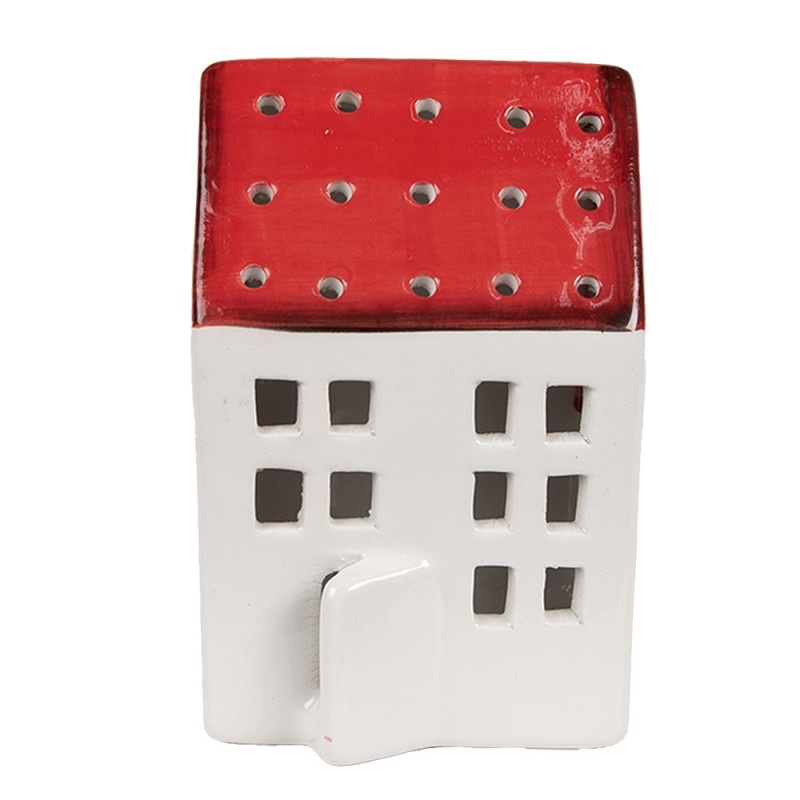 Casa decorativa in porcellana H12 bianco rosso Clayre & Eef