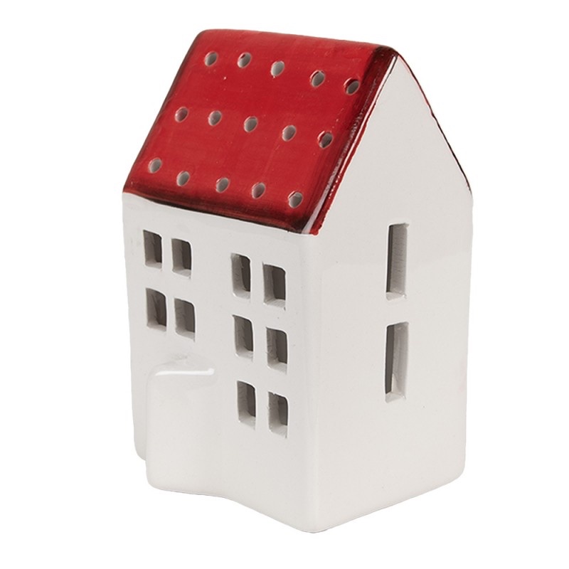 Casa decorativa in porcellana H12 bianco rosso Clayre & Eef - immagine 2