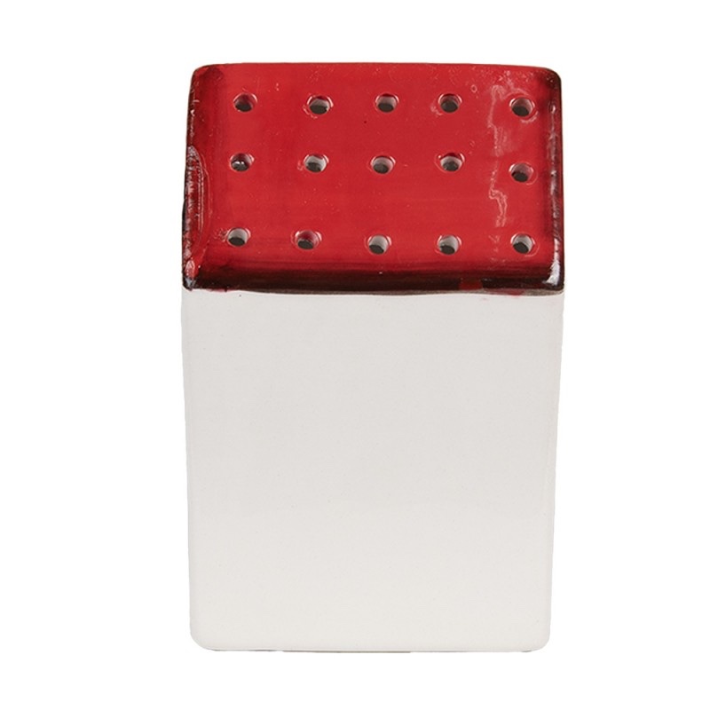 Casa decorativa in porcellana H12 bianco rosso Clayre & Eef - immagine 3