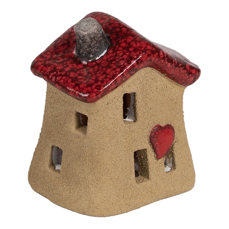 Casetta decorativa in ceramica H8 marrone rosso Clayre & Eef - immagine 2