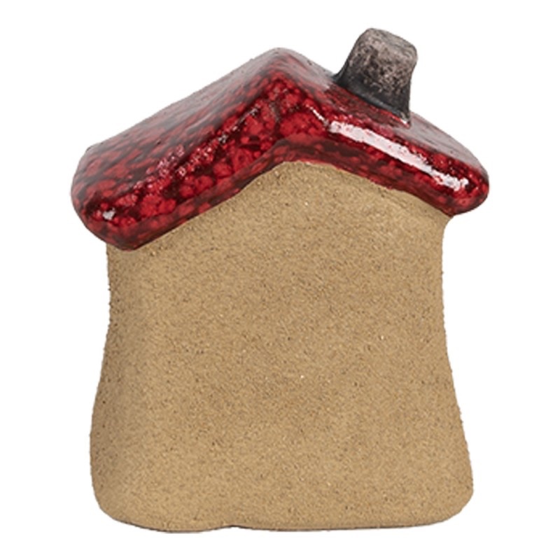 Casetta decorativa in ceramica H8 marrone rosso Clayre & Eef - immagine 3