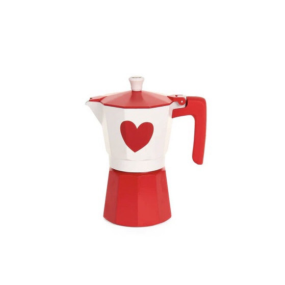 Moka caffè cuore rosso " My Home Collection " ( 2 misure ass ) Nuvole di Stoffa - immagine 3