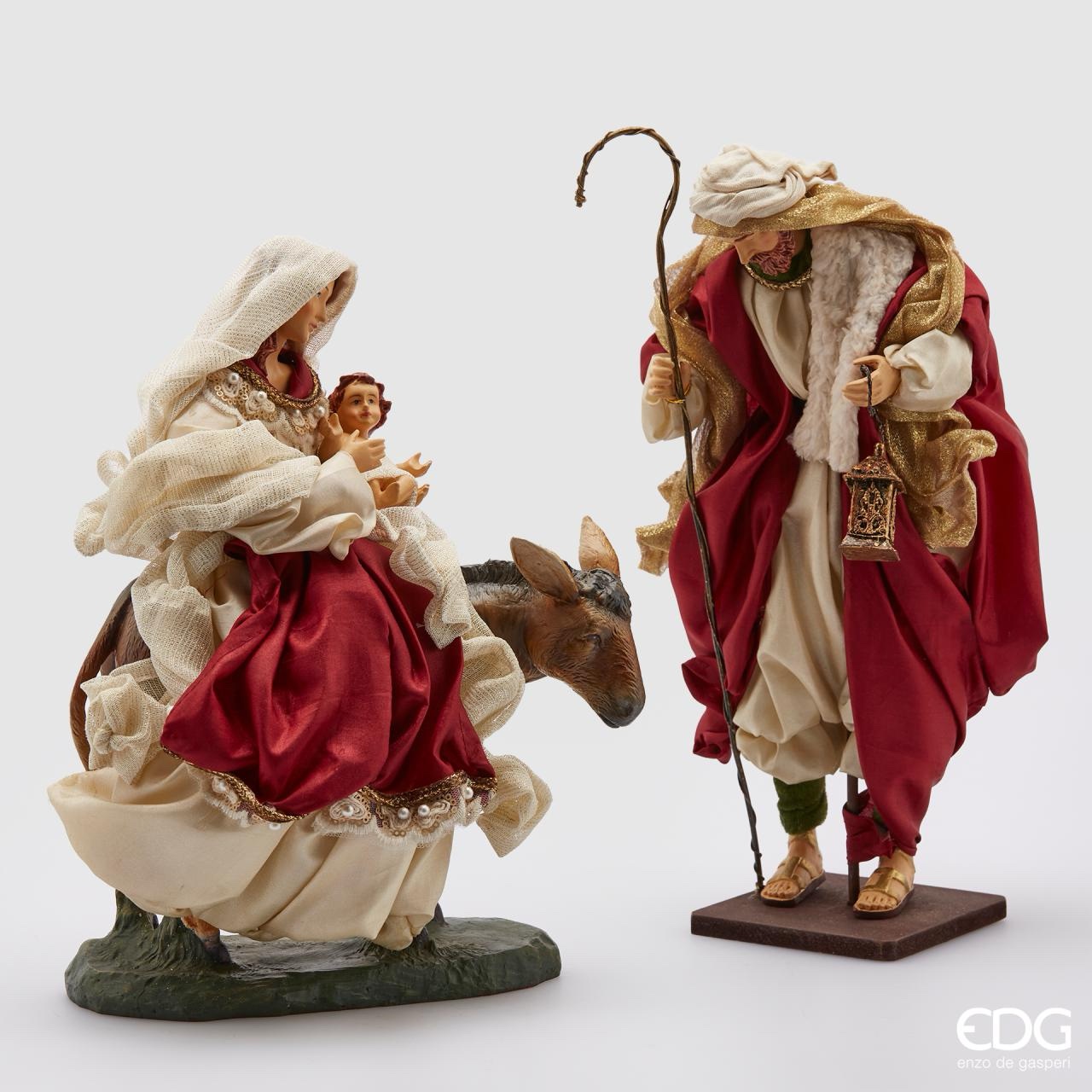 Natività serie 2 pezzi con mulo H36 burgundy Enzo De Gasperi