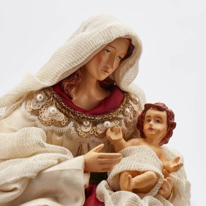 Natività serie 2 pezzi con mulo H36 burgundy Enzo De Gasperi - immagine 2