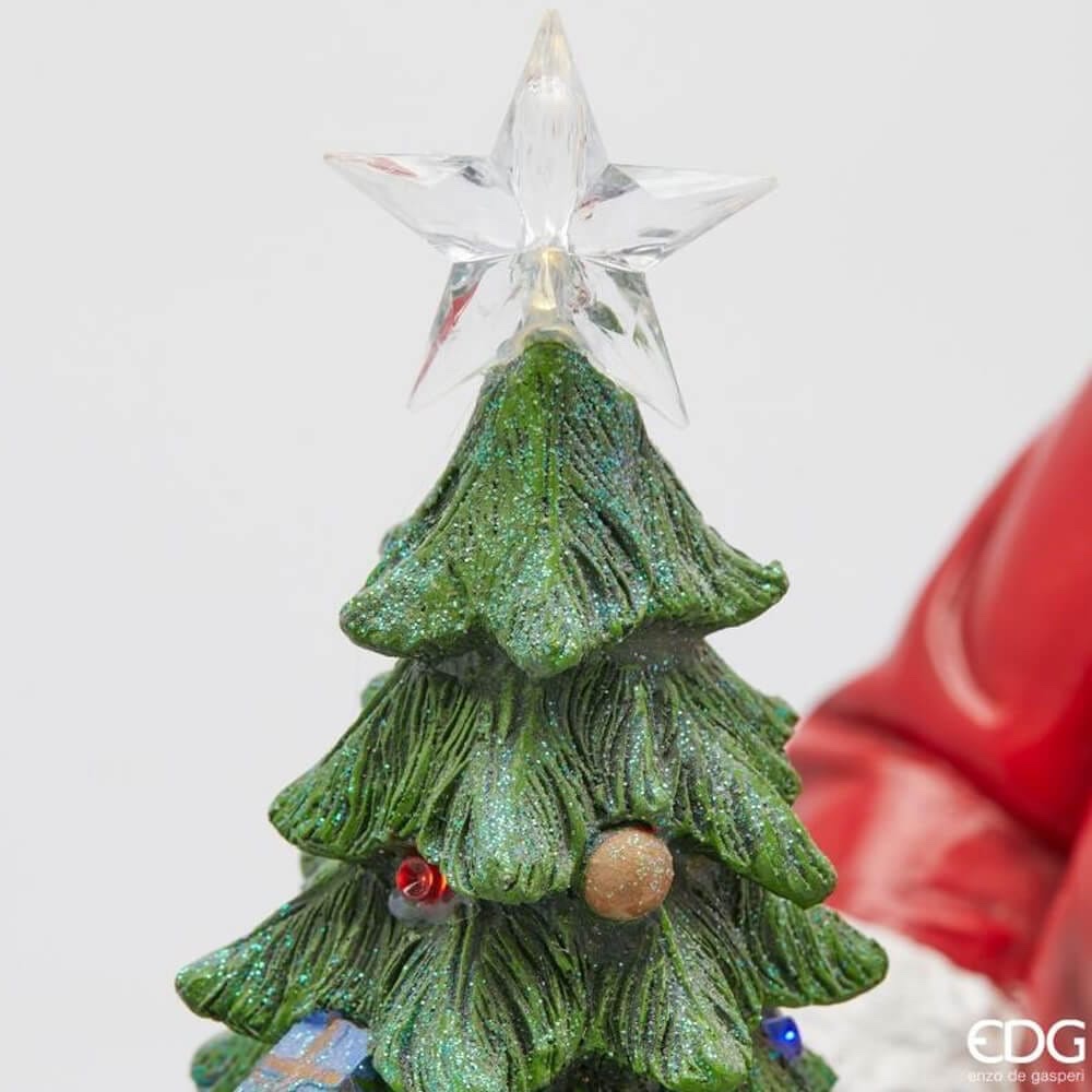 Babbo Natale con sacco H47 con musica, movimento e led green red Enzo De Gasperi - immagine 3