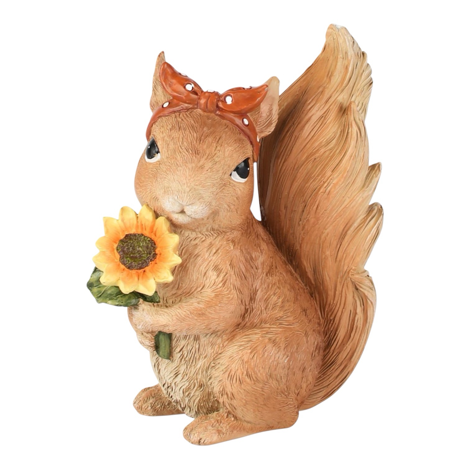 Scoiattolo con girasole H12 marrone Dekoratief