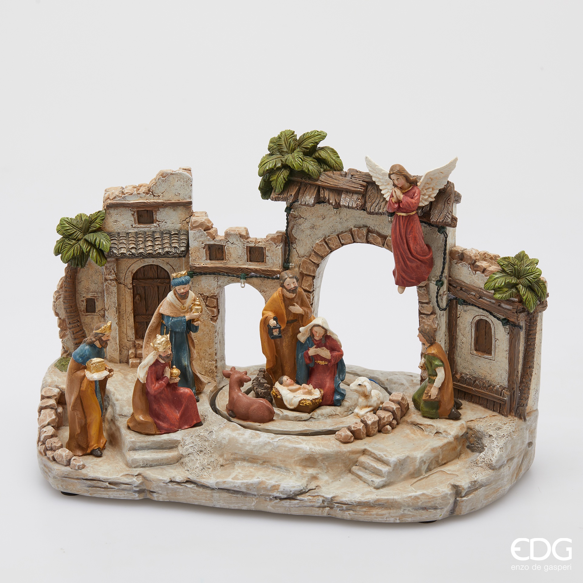 Diorama presepe musica+movimento+luci H22,5 multicolor Enzo De Gasperi